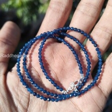 AAA Blue Sapphire Faceted 2mm Rondelle Beads, Micro Cut Gemstone Beaded Necklace