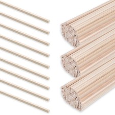 100Pcs Balsa Wood Sticks, 1/8 x 1/8 x 12 Inch Wood Strips Square Dowel Rods Hard