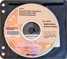 Microsoft Office Professional Enterprise Edition 2003 Applications With Key