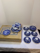 Vintage Children  s Tea Set Blue Willow Made Japan 23 pieces