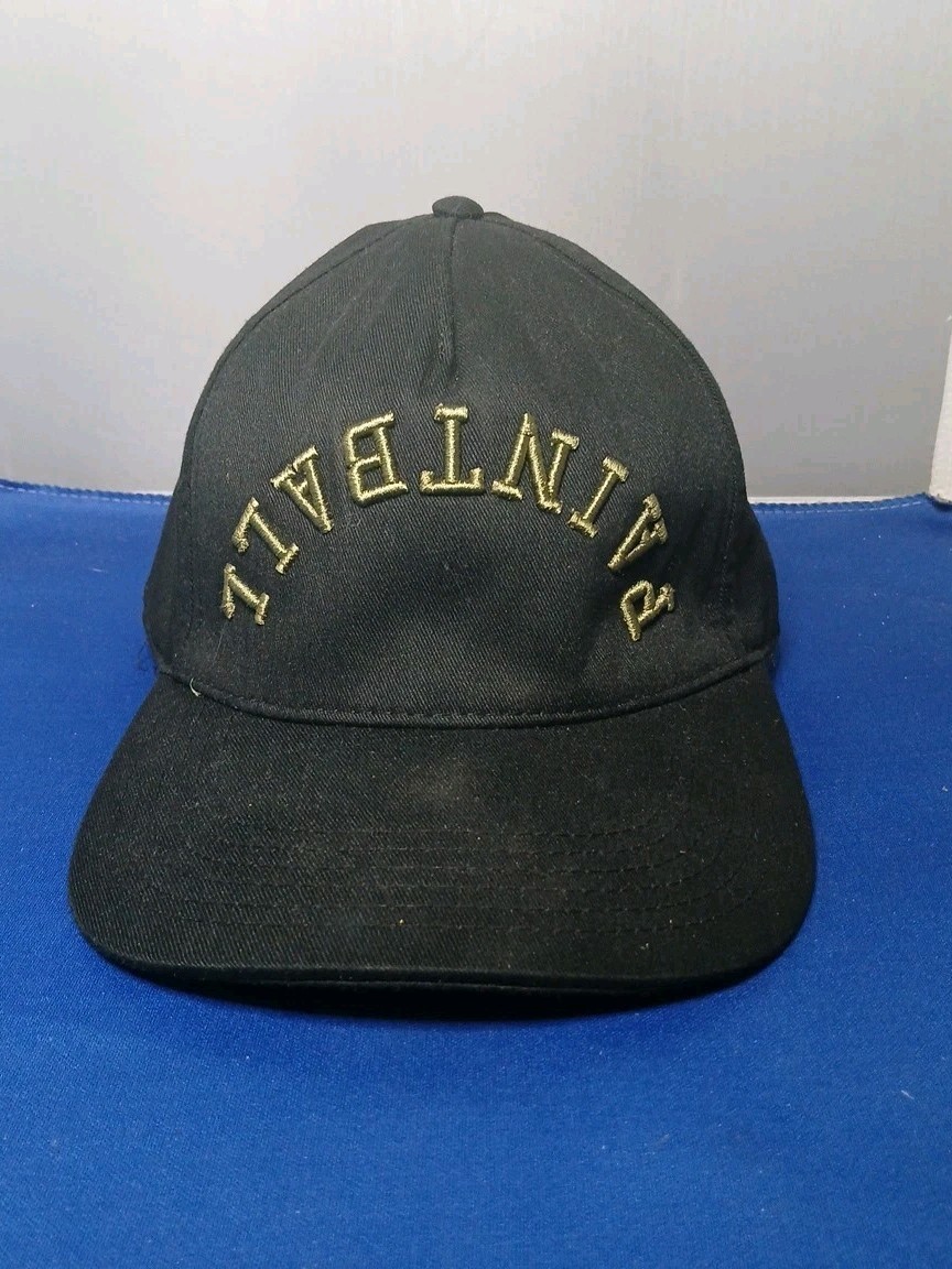 Paintball Upside Down Reverse Black Snapback Hat … - image 1