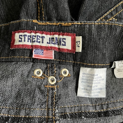 Street Jeans Denim Jeans Womens 12 Black Gold Embroidered Heart Embellished Y2K - Picture 7 of 7