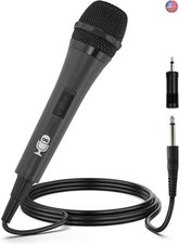 Singing Machine Wired Microphone for Karaoke, Black - Unidirectional Dynamic