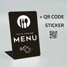10x NFC Digital Menu Stand With QR Code, Tap to View Menu, Table Display, Black