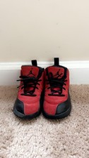 jordan 12 reverse flu game toddler size 10c condition 9/10 red and black