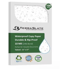 TerraSlate Waterproof Printer Paper | 10 Mil Copy Paper| 11" x 17"  100 Sheets