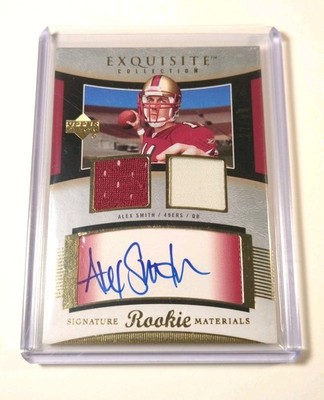 2005 Upper Deck Exquisite Alex Smith Auto Patch /99 RC San Francisco 49ers 