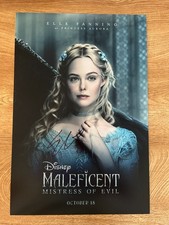 *  ELLE FANNING * signed 12x18 poster * MALEFICENT MISTRESS OF EVIL * COA