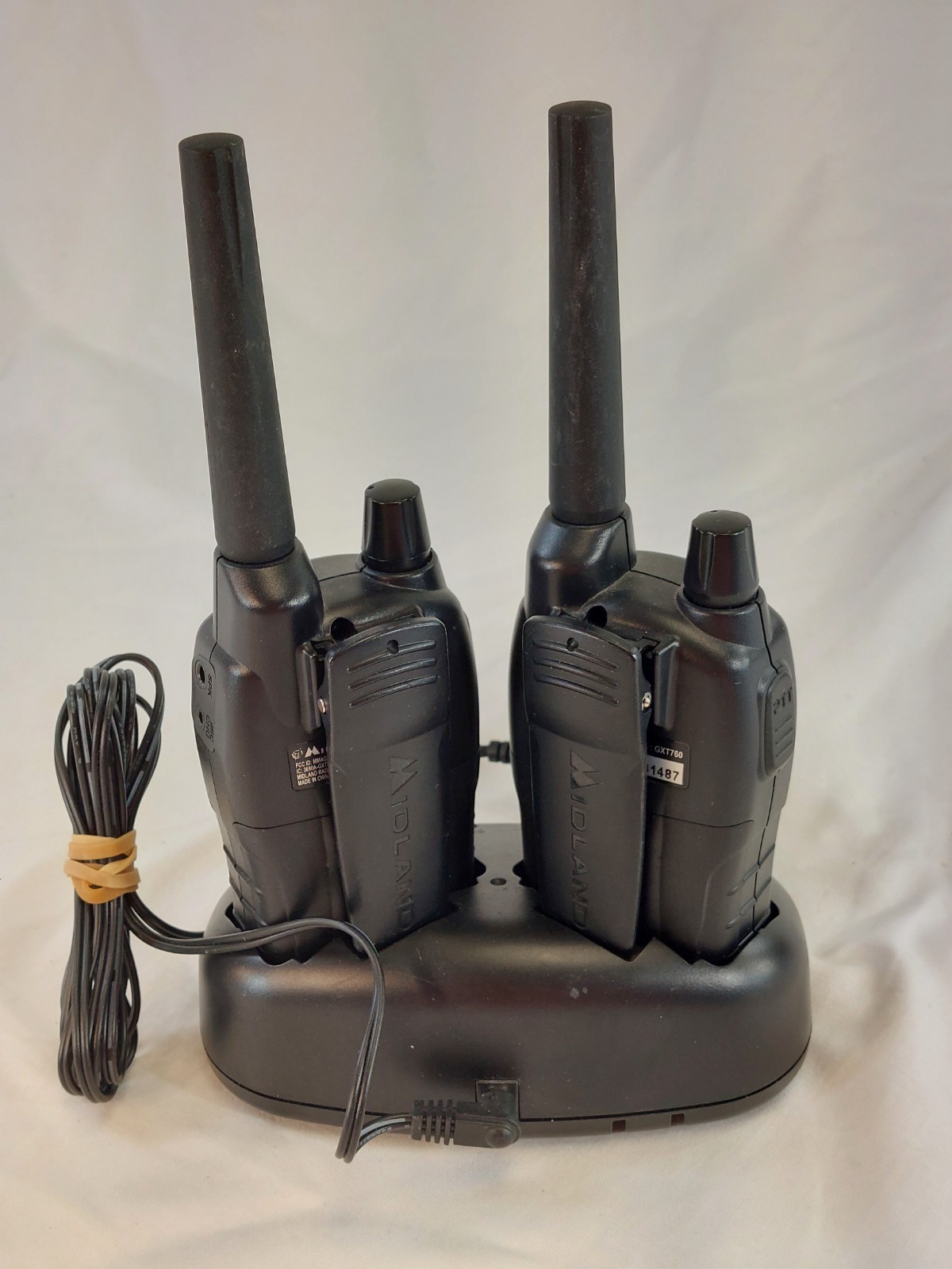 Midland GXT 760 X-Tra Talk 2-Way Radio Walkie Talkies w/Charger Base Tested