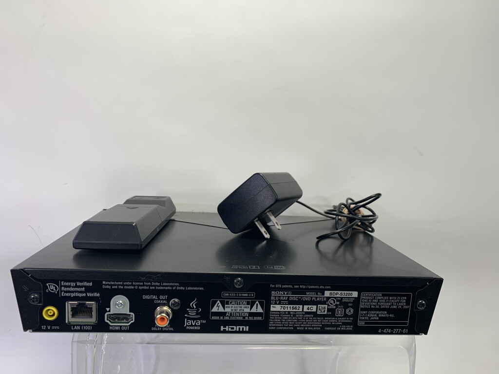 Sony BDP-S3200 Blu-Ray Disc Player With Wi-Fi 5443 | eBay