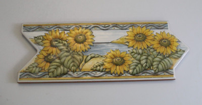 Sunflowers Decorative Border Wall Tile 9 x 3.25'' Glazed Ocean Edging