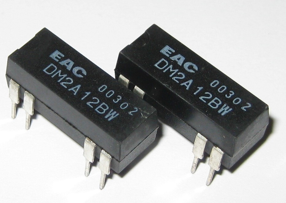2 X Aleph 12V Coil 0.5 Amp Relay Rated at 100 VDC - Mini 12 V PC Mount DIP Relay