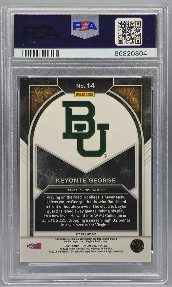 2023 Prizm Draft Picks Brilliance Keyonte George Blue Shimmer FOTL /19 PSA 9 - Image 2 of 2