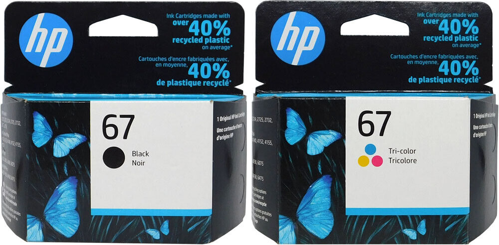 HP #67 Combo Ink Cartridges 67 Black & Color NEW GENUINE