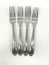 Lenox CHANDELLE Dinner Forks GLOSSY 18/10 Stainless China 8 1/8" Set Of 4