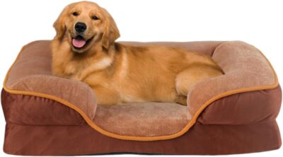 Memory Foam Pet Bed for Pets with Washable Removable Cover Non-Slip Waterproof