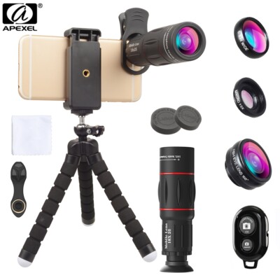 APEXEL 18X Teleskop Zoom Telefoto Makro KameraObjektiv + Stativ Clip Für Telefon