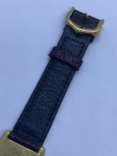 Vintage Must De Cartier Tank 20mm Manual Wind Silver 925 Plaquet Or Ladies Watch - Picture 19 of 24