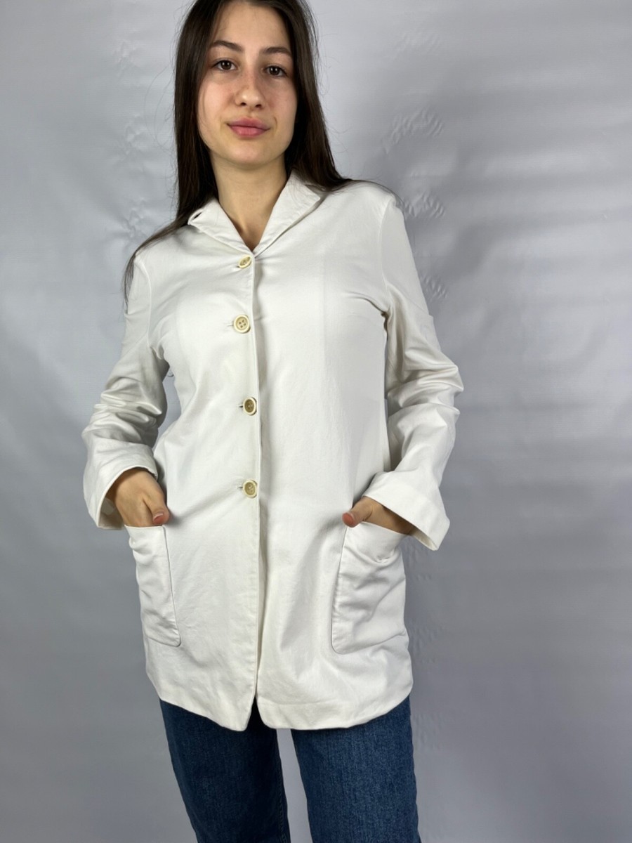 Jil Sander women's white cotton blazer jacket Made in