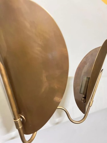 Dual Curved Light Wandleuchter Mid Century Beleuchtung geschwungene Schirme Handarbeit - Bild 2 von 9