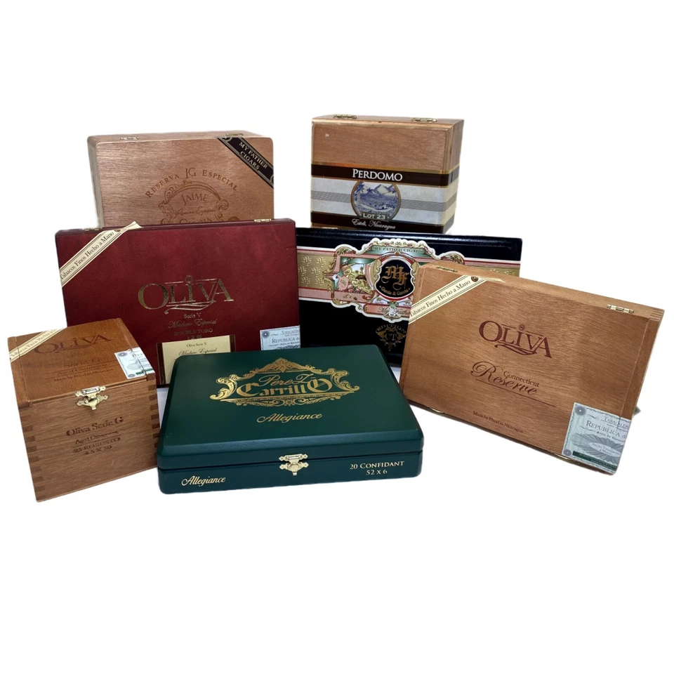 Cajas de cigarros de madera vacías (juego de 10) Foto 2 de 4