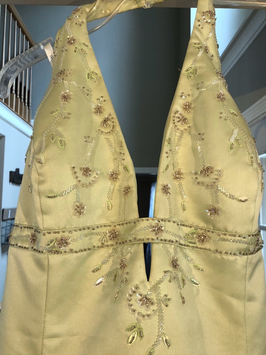 Size 16 Prom Dress Light Green Halter Top Davids Bridal Formal Woman | eBay