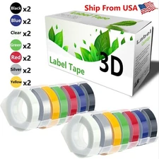 (7Color,2set) LabelTape 3D for Dymo Organizer Xpress (12965) Label Makers