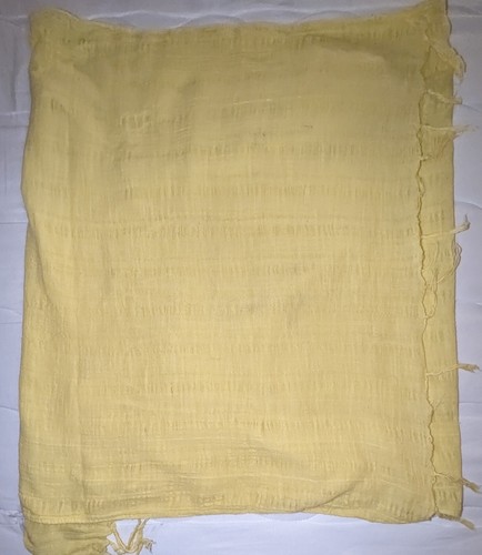 Lemon Yellow Fringed Shawl Thin Beach Wrap Extra Long Soft Scarf 66x25 - Picture 3 of 6