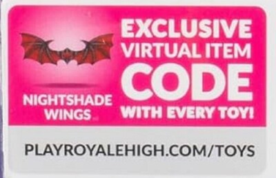 Roblox Royale High NIGHTSHADE WINGS RARE CODE SENT INMEDIATE