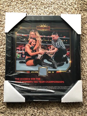 WWE IIconics WrestleMania 35 15x17 Framed Plaque w/Ring Canvas #d 29/350