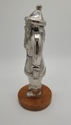 Classic Santa Claus Figure in Shiny Pewter Metal on Wooden Base - 13 1'2" Tall — photo 8