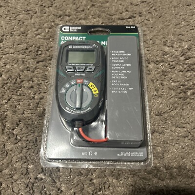 Commercial Electric Compact Auto-Ranging Multimeter Tests 1.5-9V ''730-696'' NEW