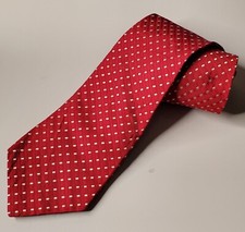 Tommy Hilfiger Red Blue White Neck Tie Necktie 100% Silk - Made In the USA