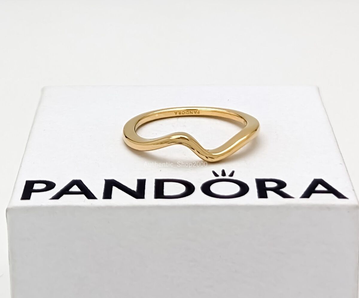 New 100% Authentic PANDORA Brand Gold Stacking Polished Wave New 100% Authentic PANDORA Brand Gold Stacking Polished Wave