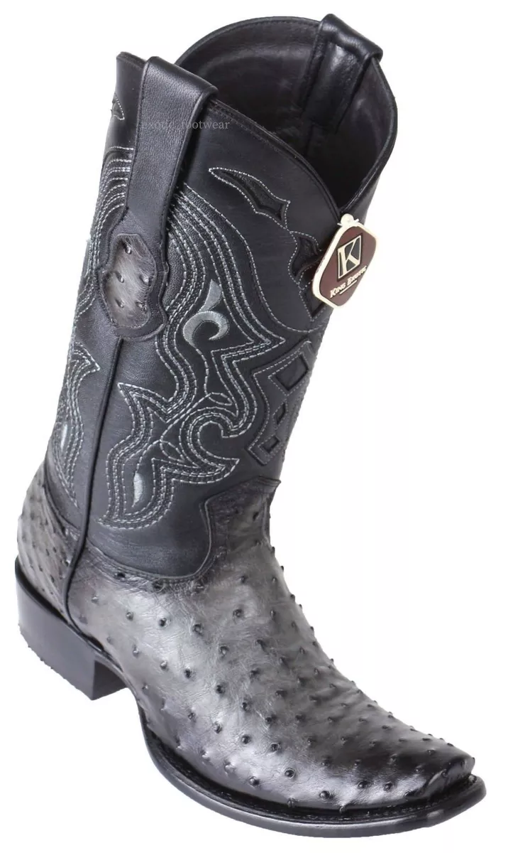 Smooth ostrich square toe boots sale