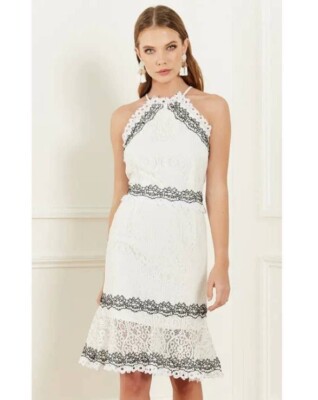 foxiedox white lace dress Stand For Something Lace Midi Dress White
