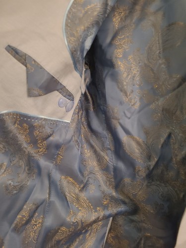 Oak River Custom Made Linen, Light Blue Blazer, Men's Size Small To Medium - Picture 15 of 16