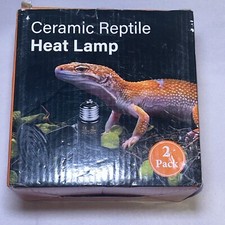 2-Pack Ceramic Heat Emitter, 150W Reptile Heat Lamp Bulb, No Light Emitting