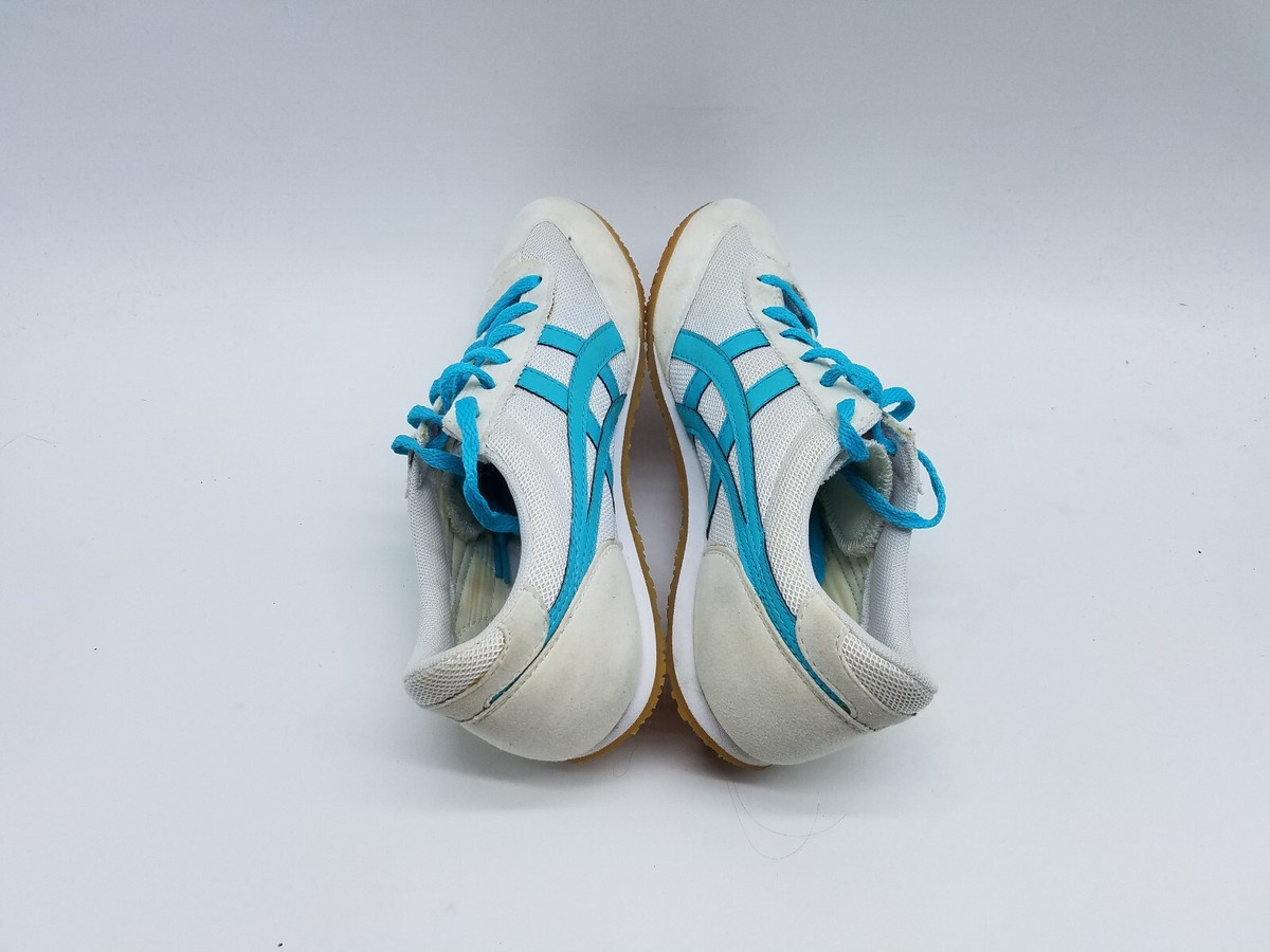 Asics Onitsuka Tiger Serrano Women's Size 6.5 Casual Sneakers White Turquoise View 6