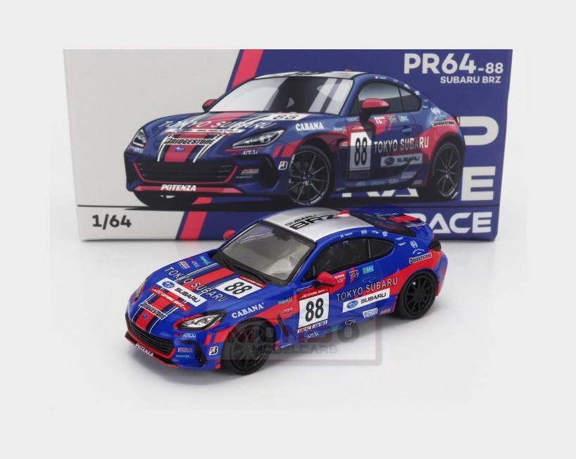 1:64 POP-RACE-LIMITED Subaru Brz #88 Tokyo Racing 2022 Blue Red PR640088