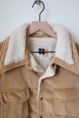 VINTAGE William Barry Corduroy Jacket Sherpa Lined Marlboro Man