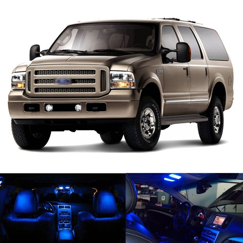 10x Ultra Blue LED Interior Light Bulbs Package Kit For 2000-2005 Ford ...