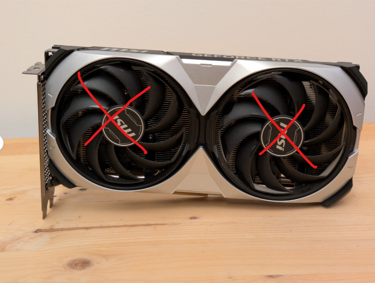NEEDS FAN REPLACEMENT) MSI GeForce RTX 4070 VENTUS 2X OC