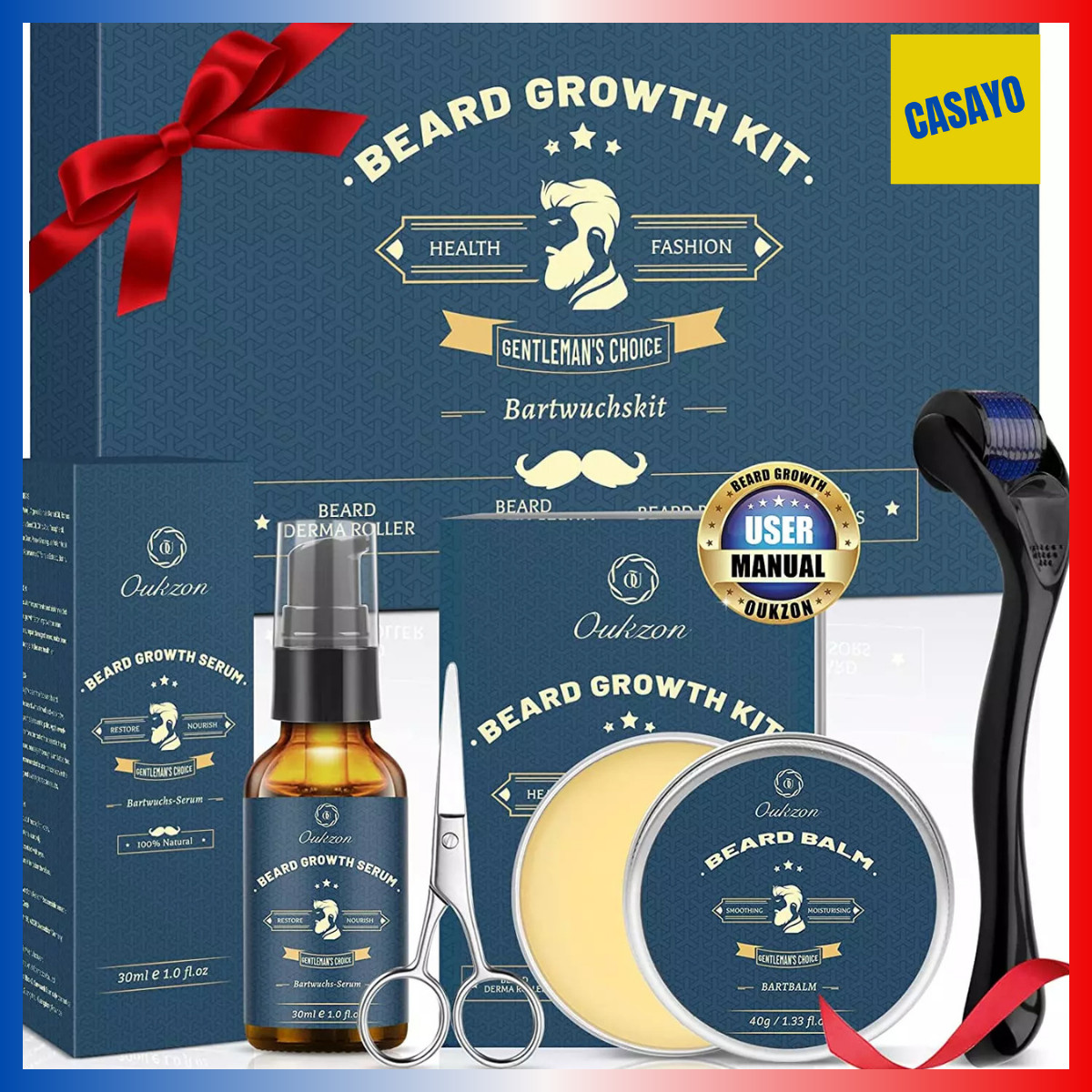 Coffret cadeau barbe pour homme avec huile et baume de soin