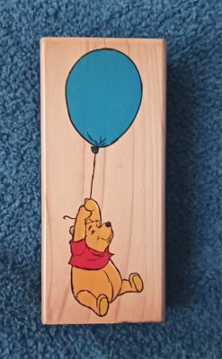 Pooh Flies High Rubber Stampede A1184E Winnie The Pooh Balloon Ride Rubber Stamp