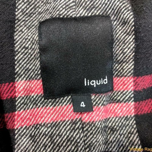 LIQUID Wool Pea Jacket Coat Overcoat Womens size 4 Plaid Check - Picture 5 of 10