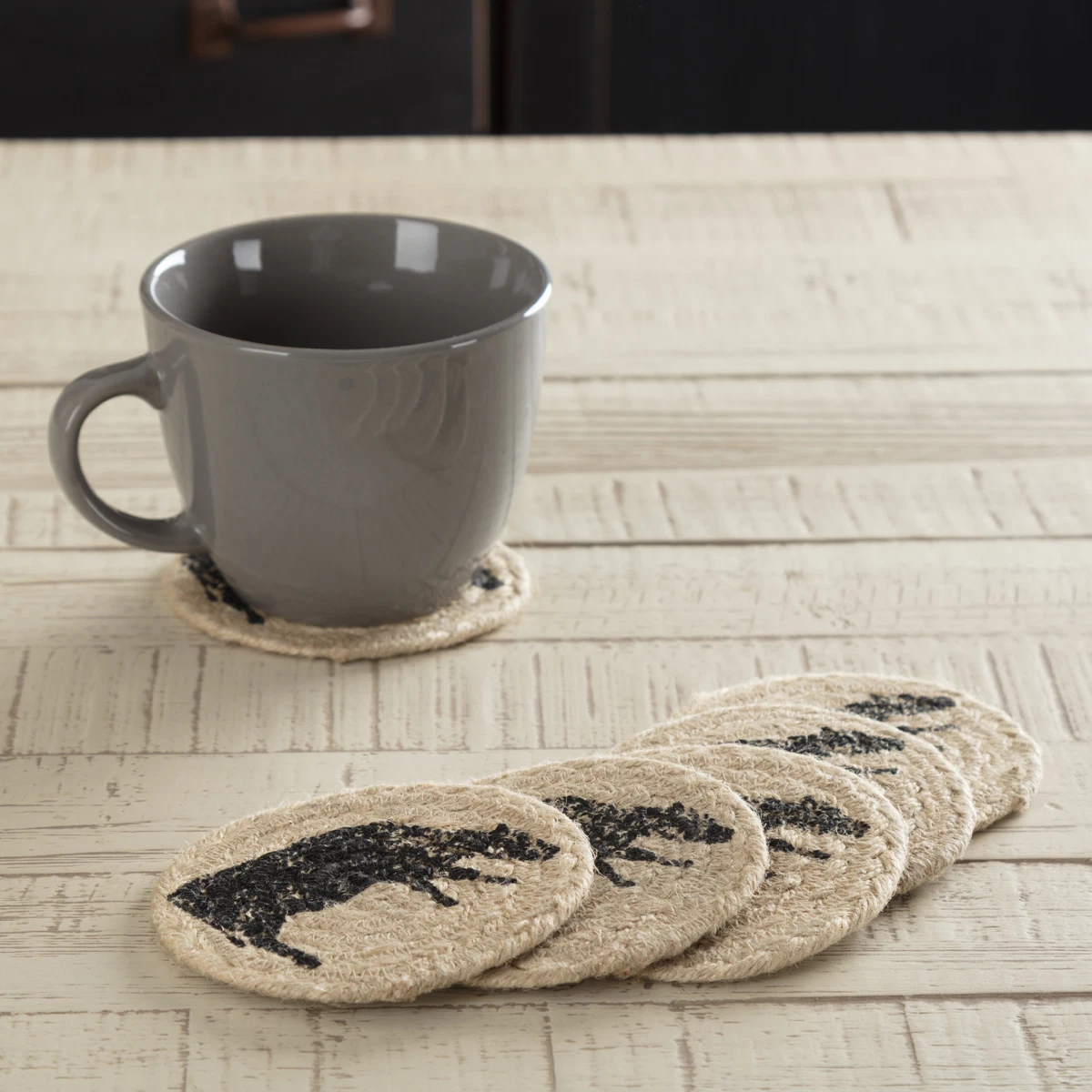 Sawyer Mill Cow Braided Jute Coasters - Thumbnail 2