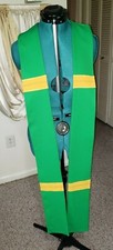 CLERGY OFFICIANT VESTMENT STOLE GREEN CUSTOM MADE REVERSIBLE GREEK KEY DESIGN