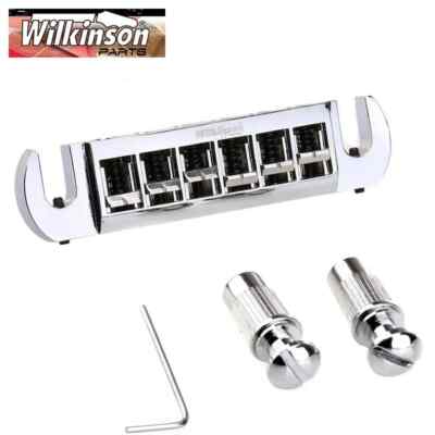 Electric Guitar Bridge Tailpiece WOGT3 Chrome Adjustable Wraparound Wilkinson
