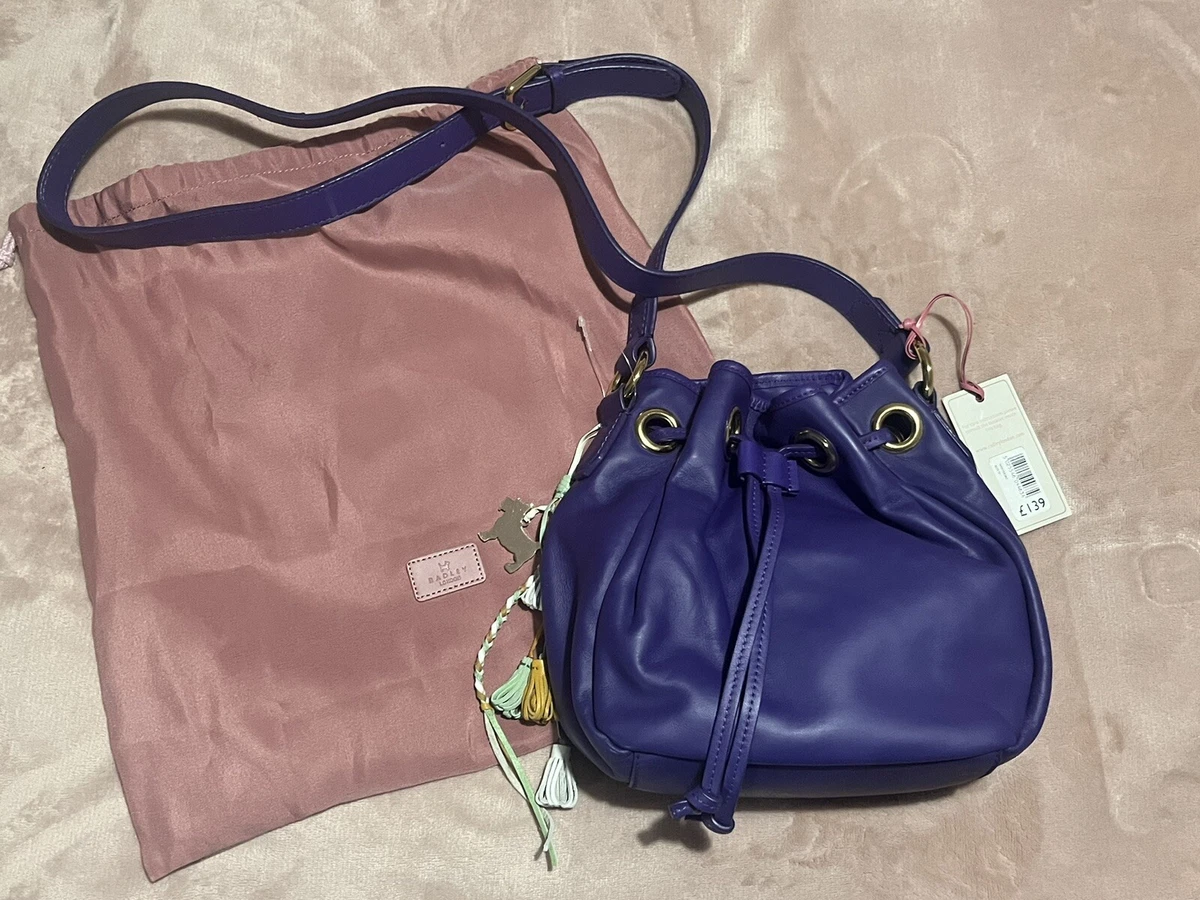 BNWT NEW Radley Purple Drawstring Shoulder Bag Women Ladies Gift Party Fun Purse